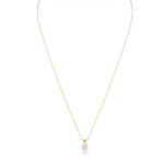 1/2 Carat CZ Solitaire Necklace In 14 Karat Yellow Gold (J-K Color, I1-I2