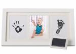 Customize Wood Baby Hand And Footprint Photo Frame With Safe Clean Touch Ink Pad
