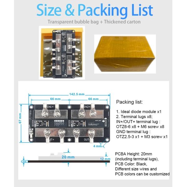 Enerkey 100V 150V 200V 150A 2 Channels Ideal Diode Controller for Photovoltaic Solar Base Station Power Charger