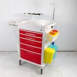 Custom Healthcare Medical Trolley On Wheels , Hospital Medication Cart With Side