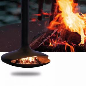 China Indoor Wall Floating Charcoal Burning Outdoor Hanging Fireplace Carbon Steel on sale