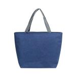Waterproof Shantung Pongee Fabric Grocery Totes Dark Blue 25cm×25cm×12cm