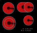 Metal Base Smoothop 270VAC 4 Burner Ceramic Cooktop