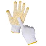 Wholesale Price Work Nylon PVC Polka Dots Gloves Knit White Cotton Personal