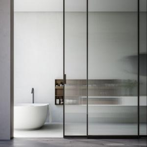 Wholesale Bathroom Double Aluminum Sliding Glass Doors Soundproof 5mm+12A+5mm from china suppliers