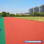 Red Synthetic Rubber Jogging Track All Weather Athletic Track Flooring