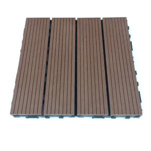 Wholesale Sanded Garden Interlocking WPC Deck Tiles Redwood Teakwood Color from china suppliers