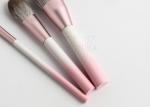 Vonira 10 PCS Pink White Gradient Color Makeup Brushes Set with Corn Fiber