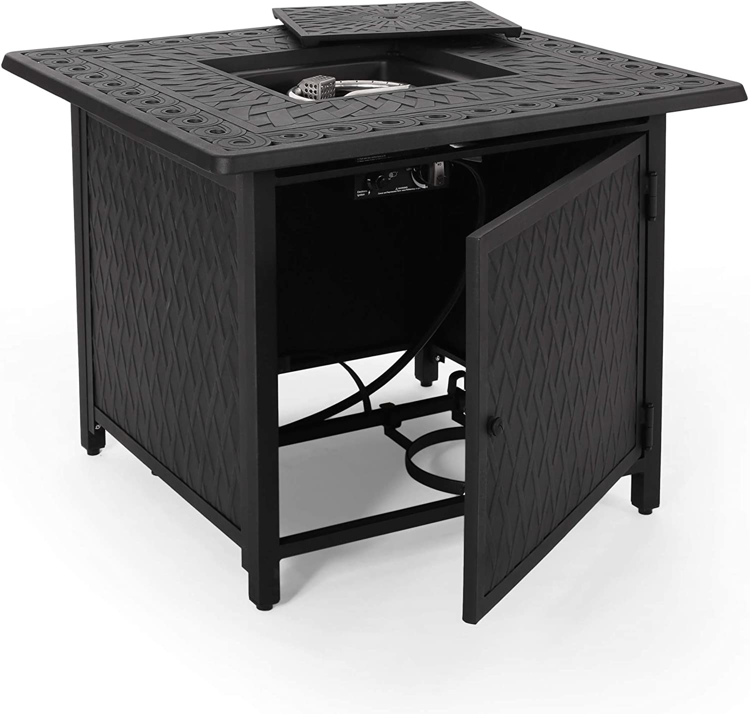 Patio Outdoor Steel 28 Inch Gas Square Fire Pit For Patio Garden Outdoor