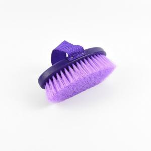 China Elliptical Horse Grooming Brushes , 13*7 cm Horse Bristle Hair Brush Cloth Ribbon on sale