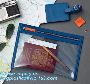 Wholesale Eco-friendly promotion gifts PVC colorful passport bag,Clear Passport Bag and ID badge holder with neck lanyard bagease from china suppliers