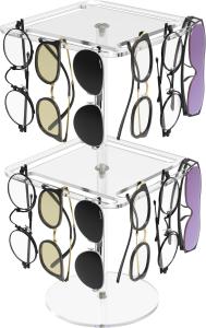 Wholesale 360 Degree Rotating Double Tier Acrylic Display Stand for Sunglasses &amp; Eyeglasses from china suppliers