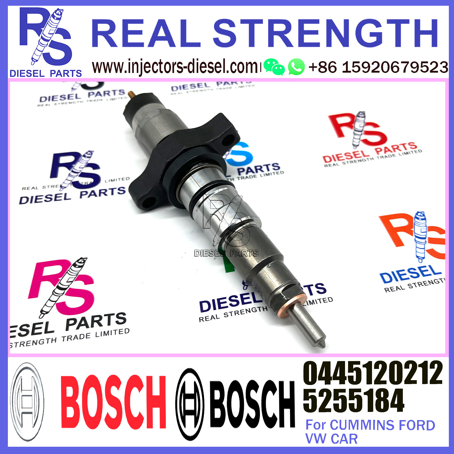Diesel Common Rail Feul Injector 0445120212 0445120273 0445120007 5255184 for Cummins FORD VW
