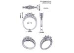 0.8ct 14k Solid Gold Jewellery , Prong Setting RD5.85mm Diamond Three Stone Ring