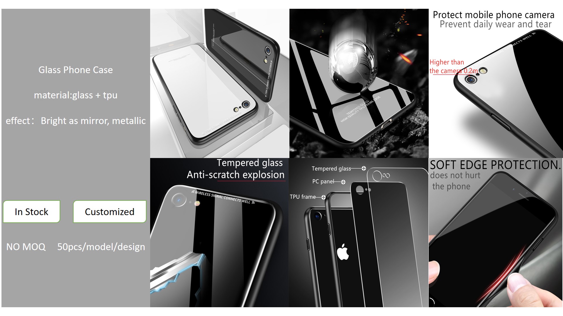 ISO Dirt Resistant Mens Glass Tempered Phone Case