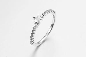 Wholesale Star Band Rings 925 Silver CZ Rings Stackable Finger Promise Rings from china suppliers