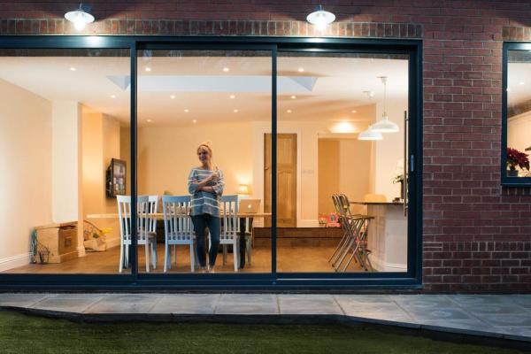 Modern House Security Aluminium Sliding Glass Doors With Powder Coating hidden