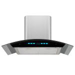Stainless Steel Glass Arc Chimney Hood Electric Wall Mounted 220V Low Noise
