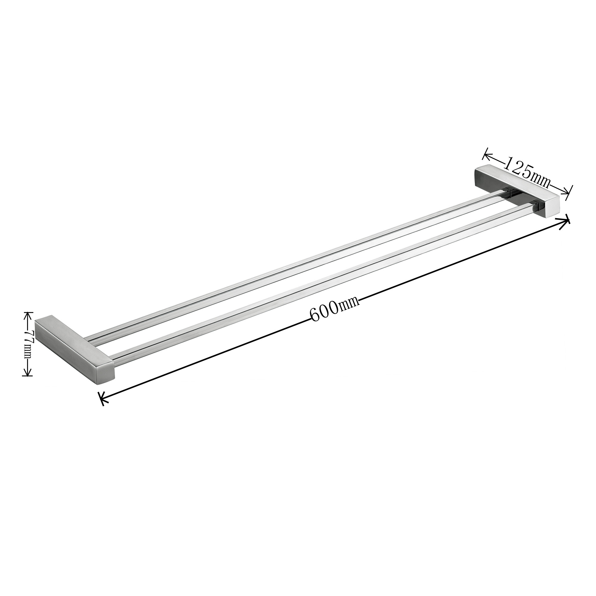 23.6Inch Moen Double Towel Bar OEM ODM Bathroom Accessories Shelves Sus304