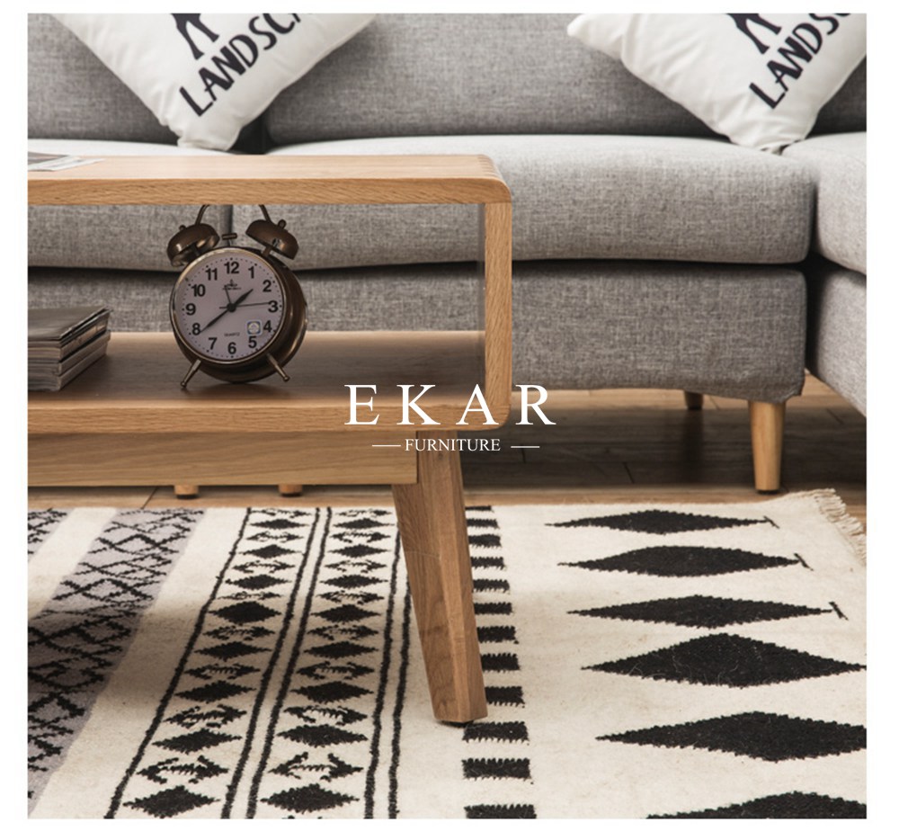 Rectangle Solid Wood Oak Nordic Design Contemporary Coffee Tea Table