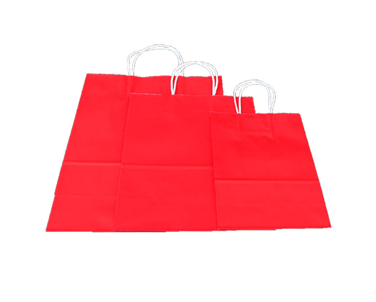 Food 15 Color Kraft Paper Bags With Handles Environmental Friendly Material