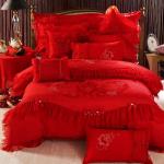 100% Cotton Embroidery 60S Quilt Cover Bridal Bed Sheet Sets Comforter Bedding