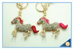 High Quality Sparkling Running Horse Keychain Crystal Rhinestone Purse Pendant