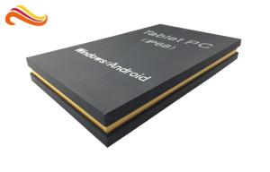 Wholesale Matt Black special paper gift box for tablet with silver hot stamp logo EVA tray from china suppliers