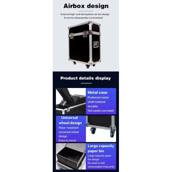 Large Confetti Machine for Weddings Manual Control Smoke Sprayer Equipment Paper Cannon Bar Opening Atmosphere Bubble Machine