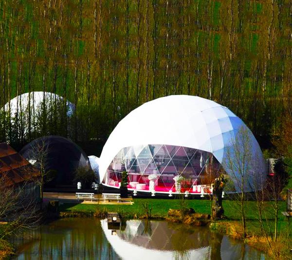 Galvanized Steel Tube Geodesic Dome Tent Heated Eco Hotel Decoration Prefab Dome