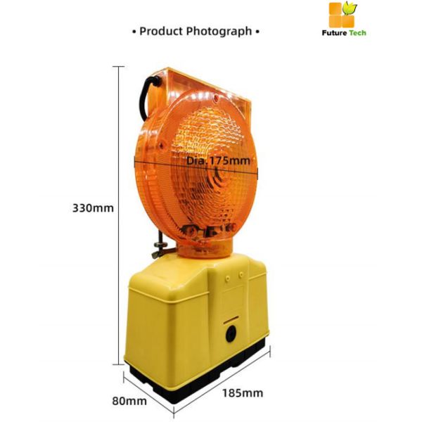 Waterproof Solar Industrial Warning Lights 2 Sided Over 1500m Visual Range 5.5 V 0.3W Solar Panel