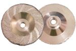Flat Dish 4 Inch / 5 Inch Diamond Cup Wheel , Vacuum Brazed Bond Granite Cup