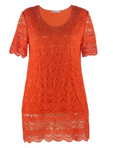Wholesale Red Lace Custom Womens Dresses Slim Fit Shape Size Xs - Xxl With Short Sleeve from china suppliers