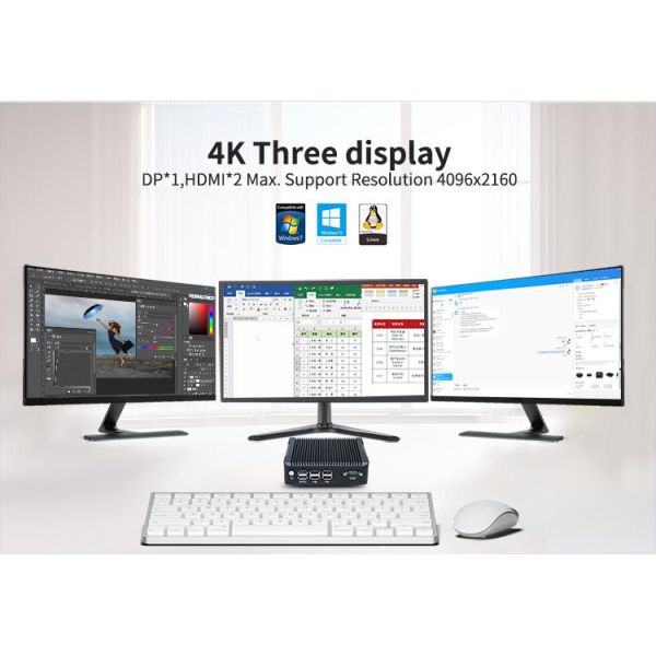 4K Three display DP*1,HDM!*2 Max. Support Resolution 4096x2160