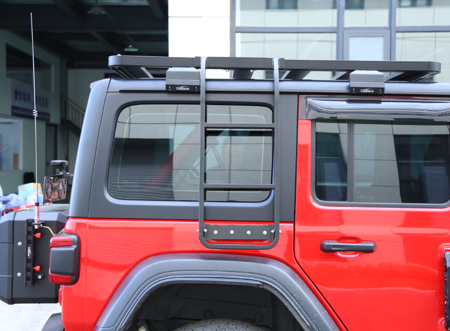 Side Roof Tailgate Ladder for Jeep Wrangler 833X400X261MM Suitable for All Seasons