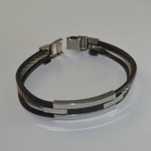 Wholesale Factory Direct Stainless Steel High Quality Silicone Bracelet Bangle LBI140 from china suppliers