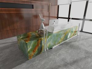 Wholesale Emerald Green Polished Sintered Stone Slab 1420x2700mm from china suppliers