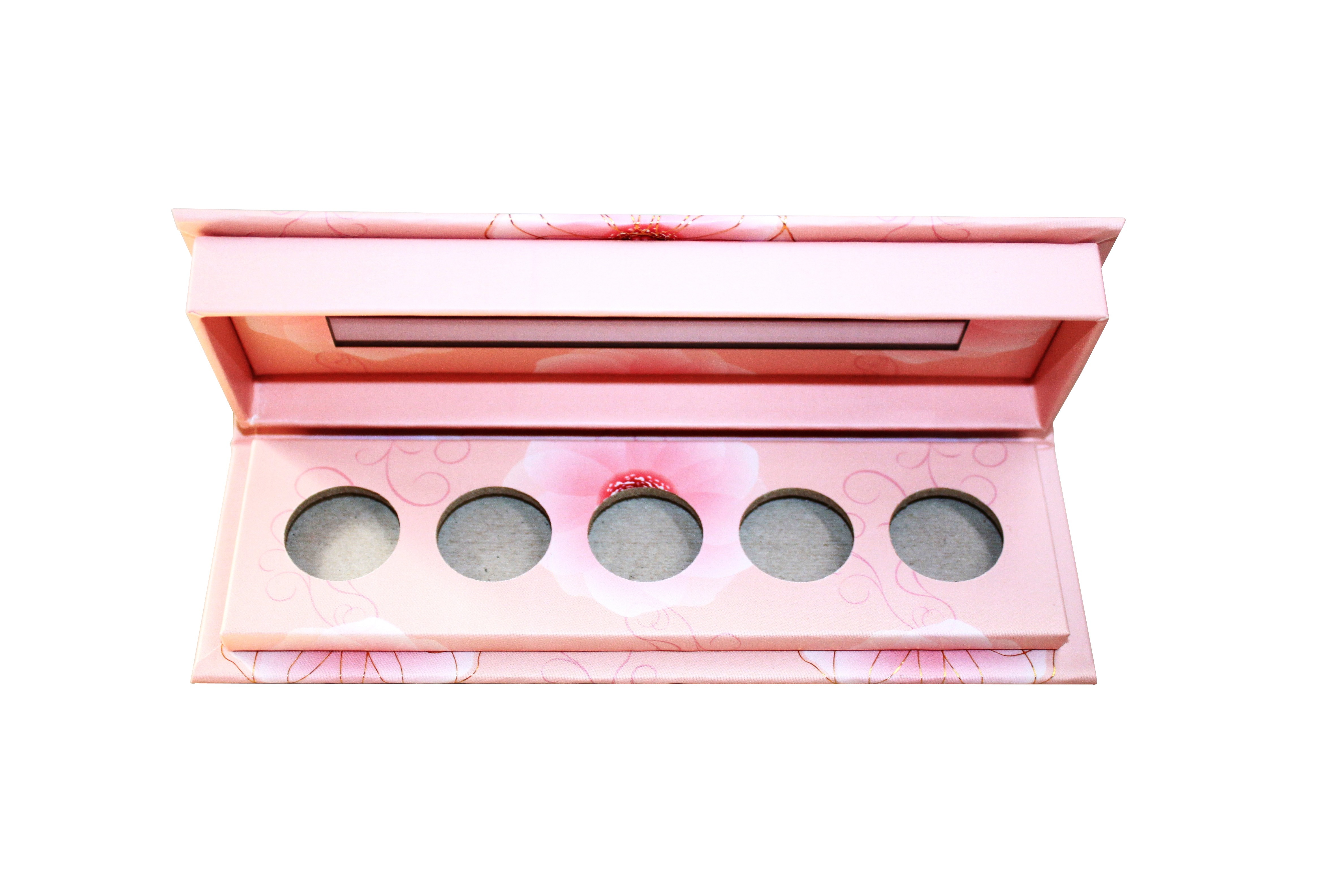 CMYK Printing Eyeshadow Cardboard Palette Booklet Style 5 Pan Eyeshadow Palette