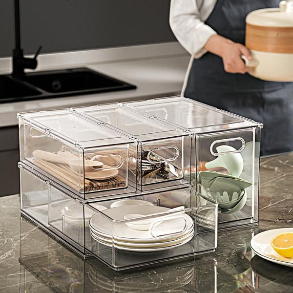 Transparent Various Designs Freezer Bins Refrigerator Organizer Drawer Storage