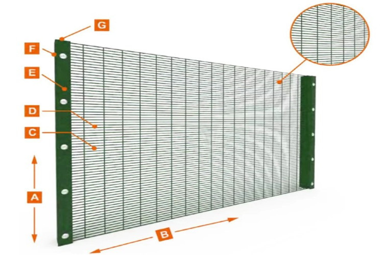 Q235 Residential Clearview Fence Hot Dipped Galvanized Prison Security Fence