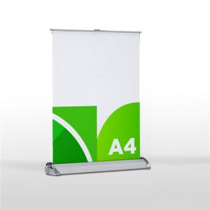 China 100% Aluminium Portable retractable mini A3 A4 table roll up banner stand/mini desktop rollup stand displays on sale