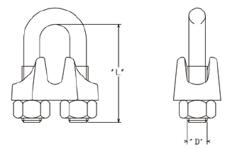 Wire Rop Clip Drop Forged Wire Rope Clip HDG For Poleline Deadend Hardware