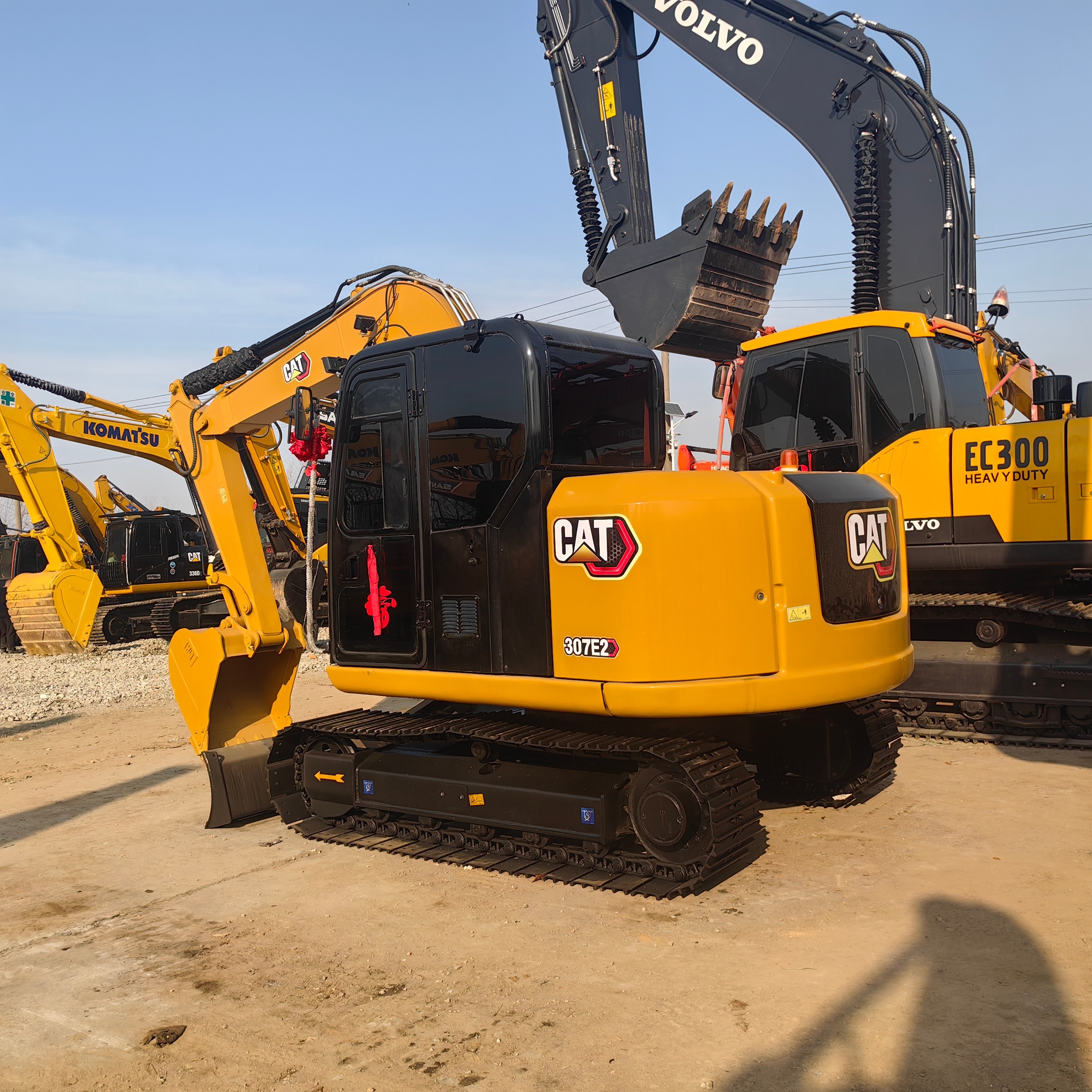 7Ton Mini Used Cat 307E Small Excavators Equipment Machinery With Blade Backhoe