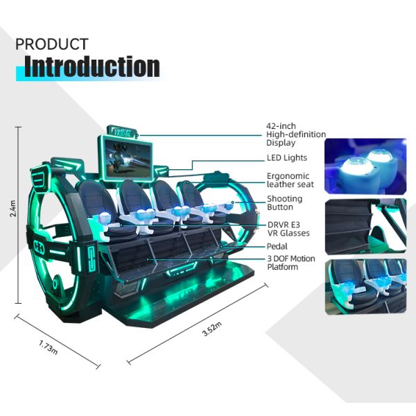 9D Virtual Reality Motion Cinema Chair 4 Seat VR Simulator Machine Commercial Indoor Outdoor Amusement Park