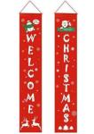 Merry Christmas Fabric Hanging Banners Customized Size For Door Decoration