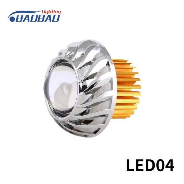 LED04 Double angel eye without fan motorcycle led headlight projector lens