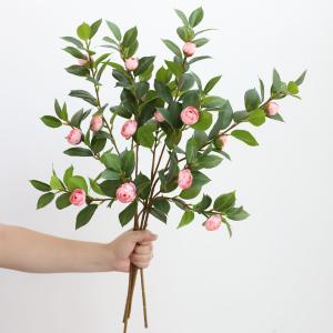 Wholesale Camellia Artificial Flowers for Wedding Photography Props and Living Room Dining Table Decoration in Plastic Material from china suppliers
