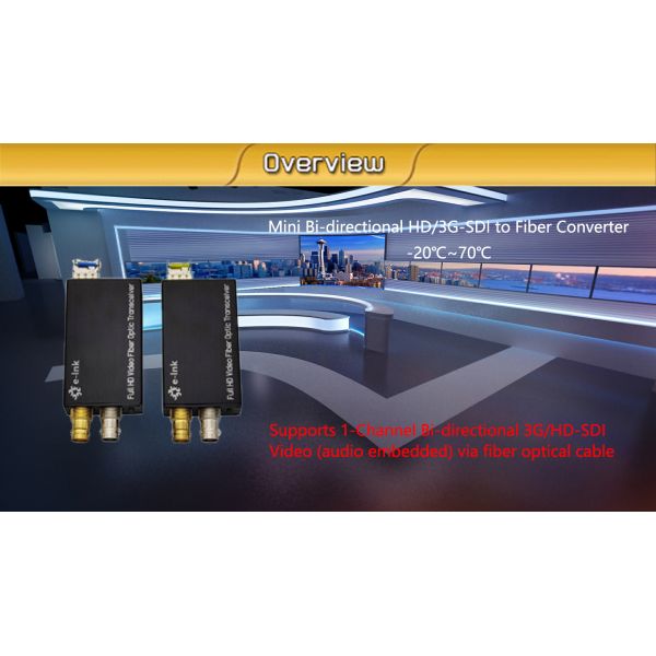 Mini Bi Directional HD 3G SDI Video Fiber Converter 20km Single Mode