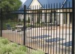 1.8m Height Galvanized Steel Fence / Black Ornamental Fence Powder Coating