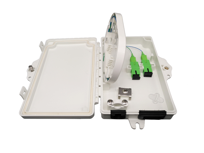 All Mounting Light Gray FTTH fiber optic box For 2pcs SC SX Or LC DX Adapter